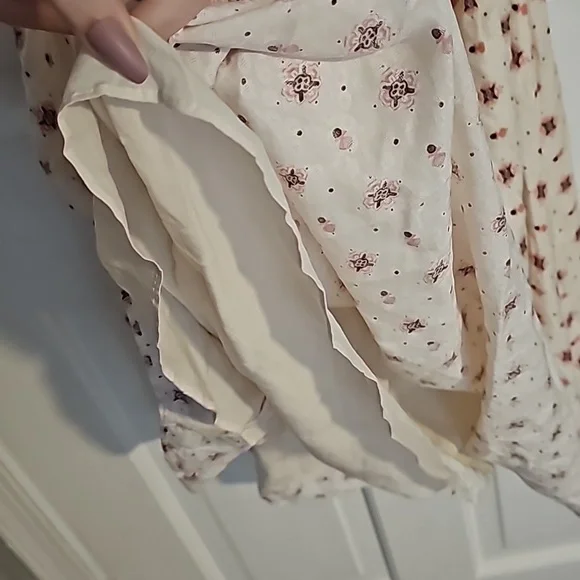 NWOT Free People Clementina Ivory Combo Smocked Bodice Mini Dress Size S - Picture 8 of 9